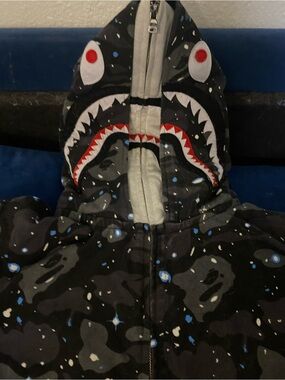 Bape Shark Zip-Up Hoodie space camo/ glow in dark